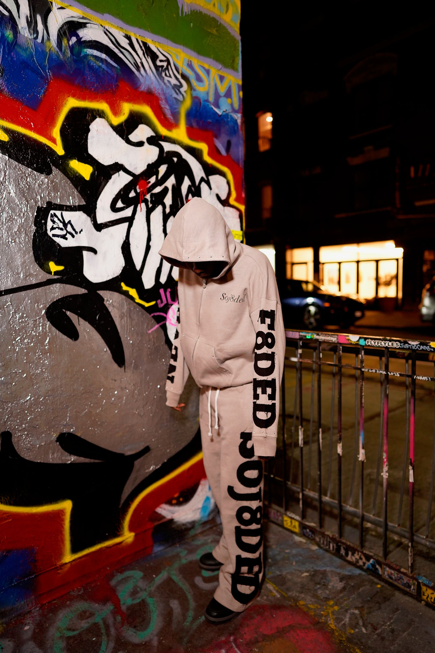 Grey studded soj8ded sweatsuits