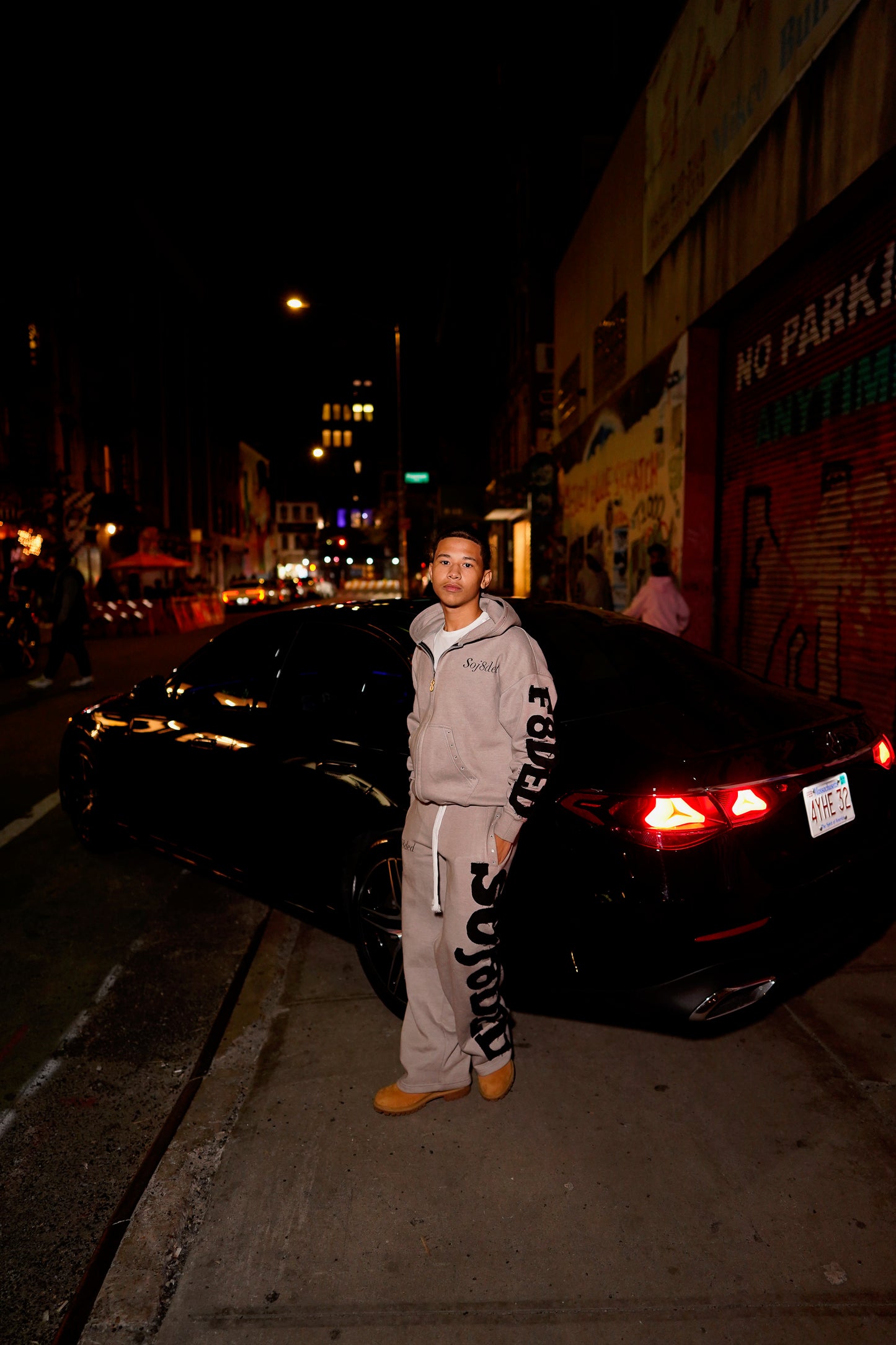 Grey studded soj8ded sweatsuits