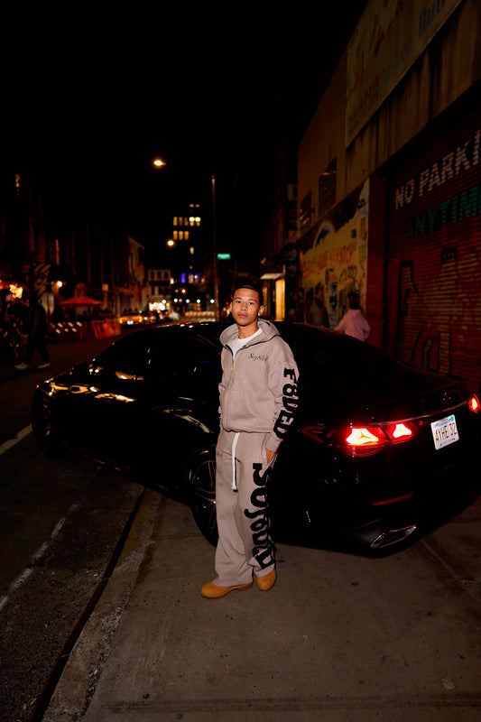Grey studded soj8ded sweatsuits